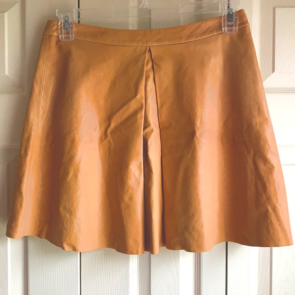 Alice+Olivia Front pleat leather skirt,All Products : American Fashion Style Bags On Sale